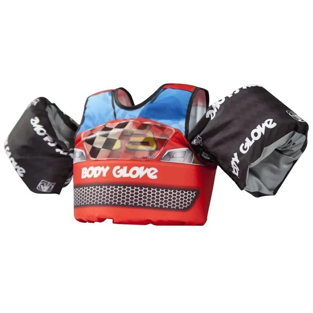 Body Glove Paddle Pals Child's Swim Arm Floaties Vest Race Car Design